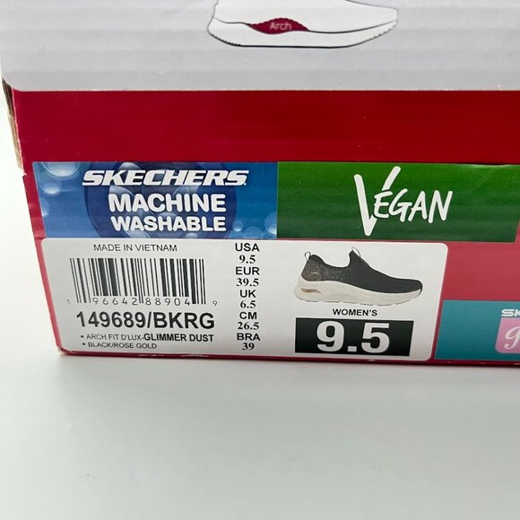 NEW Skechers Arch Fit Glimmer Dust Black/Rose Gold - Size 9.5 - Picture 7 of 7